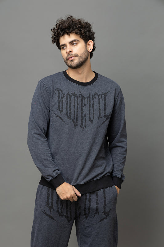 Go Devil Printed Grey Sweatshirt For Men