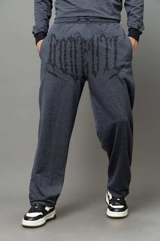 Go Devil Printed Grey Streetwear Joggers For Men