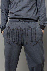 Go Devil Printed Grey Streetwear Joggers For Men