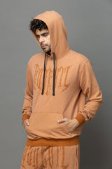 Go Devil Printed Rust Orange Hoodie For Men