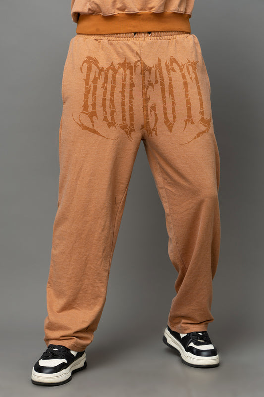 Go Devil Printed Rust Orange Jogger For Men
