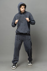 Go Devil Printed Dark Grey Hoodie For Men