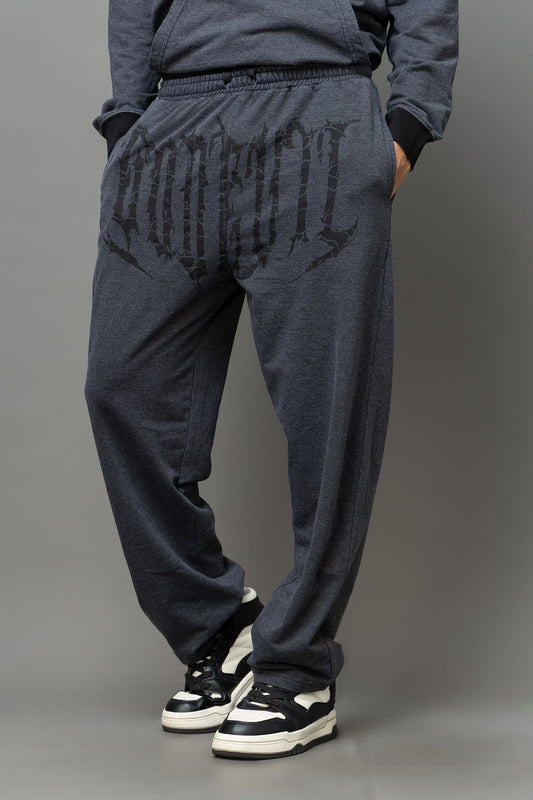 Go Devil Printed Dark Grey Jogger For Men