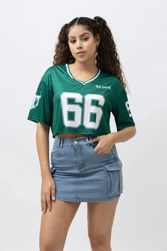 Go Devil Varsity Crop Jersey - Green 66