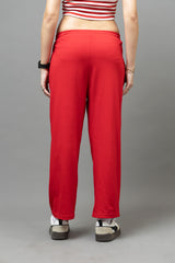 Go Devil Red Joggers For Women's