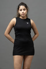 Go Devil Women's Black Bodycon Dress – Sleeveless Mini Dress