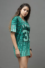 Go Devil ANGEL 33 Women's Cotton Mint Green Oversized Jersey Tee