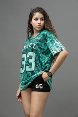 Go Devil ANGEL 33 Women's Cotton Mint Green Oversized Jersey Tee