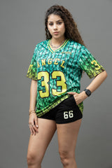 Go Devil ANGEL 33 Women's Cotton Multicolor Oversized Jersey Tee