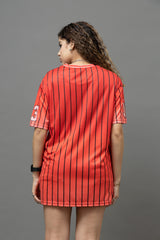 Go Devil ANGEL 33 Pinstripe Jersey Tee – Fire Red Edition
