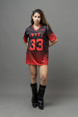 Go Devil ANGEL 33 Ombre Pinstripe Jersey Tee – Black & Red Fade Edition