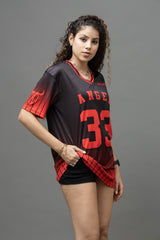 Go Devil ANGEL 33 Ombre Pinstripe Jersey Tee – Black & Red Fade Edition