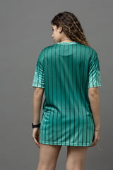 Go Devil ANGEL 33 Printed Aqua Green Oversized Jersey T-shirt For Women's