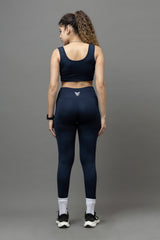 Go Devil PowerFit Navy Blue Seamless Gym Set For Women's