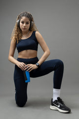 Go Devil PowerFit Navy Blue Seamless Gym Set For Women's