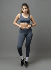 Go Devil PowerFit Grey Seamless Gym Set For Women's