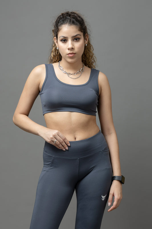Go Devil PowerFit Grey Seamless Gym Set For Women's