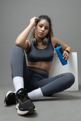 Go Devil PowerFit Grey Seamless Gym Set For Women's