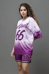 Go Devil 66 Printed Polyester Purple Co-ord Set for Women's