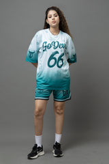 Go Devil 66 Printed Polyester Teal Green Co-ord Set for Women's