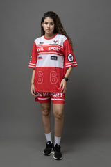 Go Devil Printed Red & White Sports wear For Women's