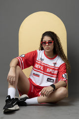 Go Devil Printed Red & White Sports wear For Women's
