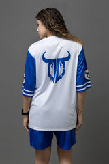 Go Devil Printed Blue & White Sports wear For Women's