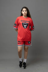Go Devil Printed Fire Red Sports wear For Women's