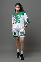 Go Devil Printed White & Green Sports wear For Women's
