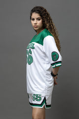 Go Devil Printed White & Green Sports wear For Women's