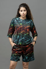 Go Devil Printed Multicolor Co-Ord Set For Women's
