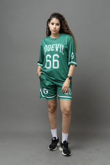 Go Devil 66 (in white) Printed Green Co-Ord Set For Women's