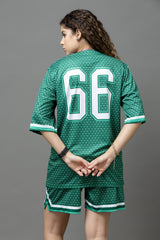 Go Devil 66 (in white) Printed Green Co-Ord Set For Women's