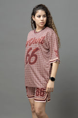 Go Devil 66 Printed Brown Co-Ord Set For Women's