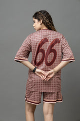 Go Devil 66 Printed Brown Co-Ord Set For Women's