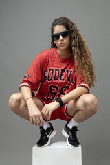 Go Devil 66 Printed Red Co-Ord Set For Women's