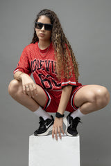 Go Devil 66 Printed Red Co-Ord Set For Women's