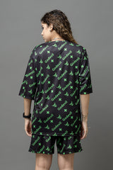 Go Devil Printed Black Co-Ord Set For Women's