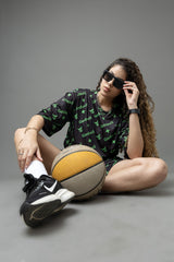 Go Devil Printed Black Co-Ord Set For Women's