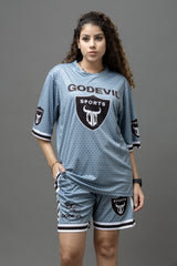 Go Devil Printed Grey Co-Ord Set For Women's