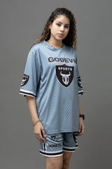 Go Devil Printed Grey Co-Ord Set For Women's