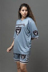 Go Devil Printed Grey Co-Ord Set For Women's