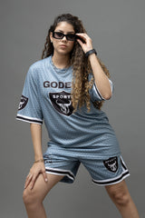 Go Devil Printed Grey Co-Ord Set For Women's