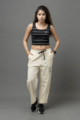 Go Devil Light Cream Joggers For Women's