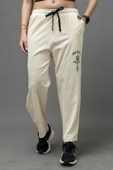 Go Devil Light Cream Joggers For Women's