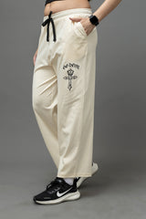 Go Devil Light Cream Joggers For Women's