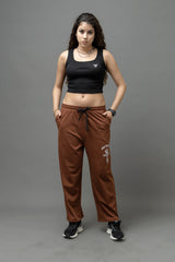 Go Devil Chocolate Brown Joggers For Women's