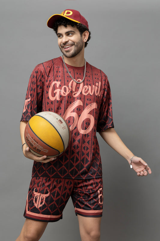 Go Devil 66 Printed Oversized Co-Ord Set For Men