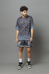 Go Devil 66 Printed Black Graphic Oversized Co-Ord Set For Men
