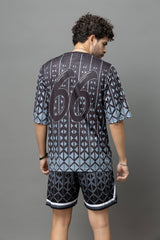 Go Devil 66 Printed Black Graphic Oversized Co-Ord Set For Men